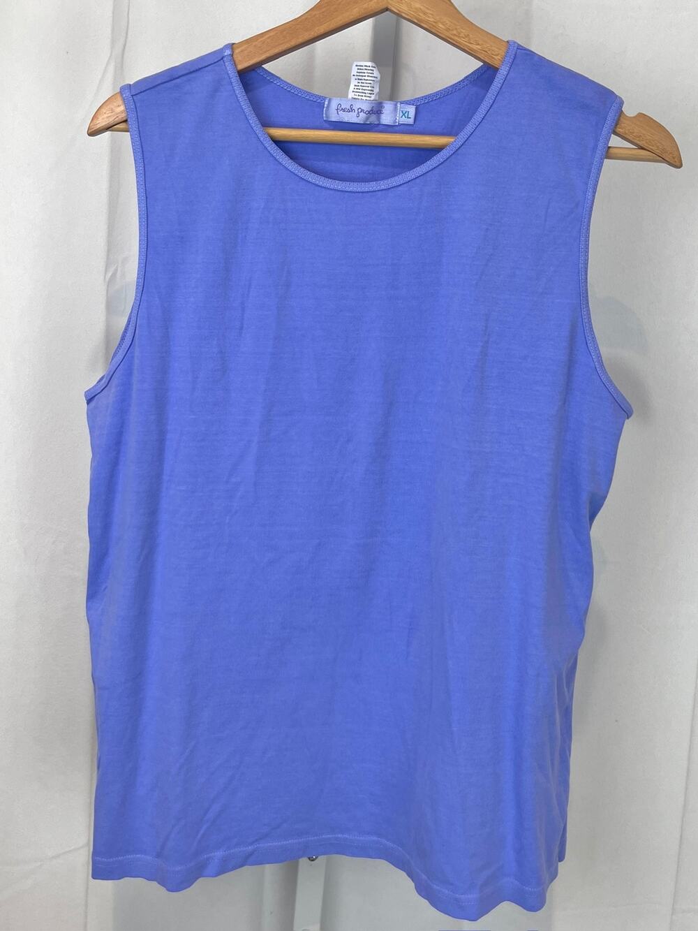 FRESH PRODUCE Cotton Tank Top Sleeveless Pullover Blue Size XL